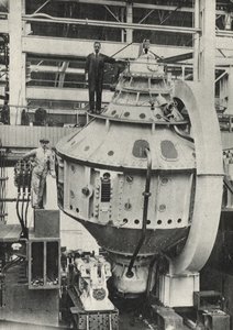 意大利 Conte di Savoia 号邮轮上的陀螺稳定器（黑白照片） 作者 美国摄影师