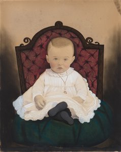 婴儿肖像，1880 年代（照片） 作者 美国摄影师