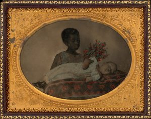 女孩和死后孩子的肖像，约 1860 年（照片1860 年（照片） 作者 美国摄影师