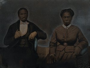 男女肖像，19 世纪 60 年代（照片） 作者 美国摄影师
