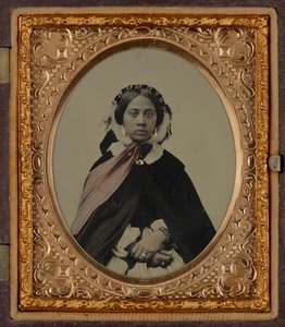 女性肖像，可能是约瑟芬-福克斯（Josephine Folks），约 1860 年（照片1860 年（照片） 作者 美国摄影师