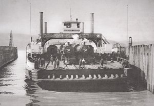 康特拉科斯塔渡轮，约1920年（黑白照片）。 作者 美国摄影师