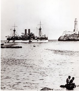 美国缅因州号于1898年进入古巴哈瓦那港（见206526,206527） 作者 美国摄影师