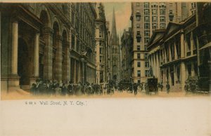 华尔街，纽约市。明信片于1913年寄出。 作者 美国摄影师