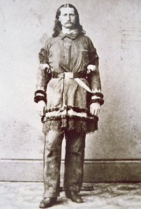 野蛮人比尔-希科克（1837-76）（黑白照片）。 作者 美国摄影师