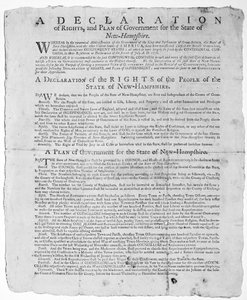 1779年“新罕布什尔州权利宣言”和“政府计划”（印刷版） 作者 美国学校