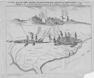 一张新的美国地图，其中有一个改进计划的附加地区，c.1828