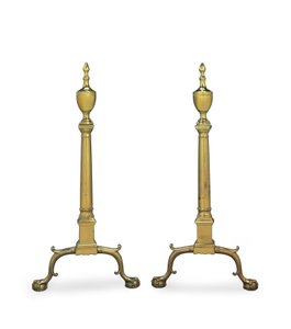 费城或纽约的一对奇彭代尔安迪龙（Chippendale andirons），1780-1800年 作者 美国学校