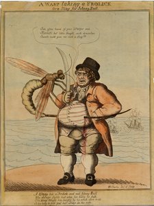 一只黄蜂采取frolick，1813年（手工彩色蚀刻） 作者 American School