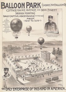 1888年，美国芝加哥的气球公园广告海报 作者 美国学校
