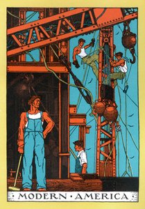 1930年代美国 "现代工业时代 "的寓言故事 作者 美国学校