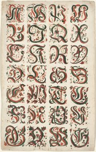 字母表，断裂画，c.1825-50 作者 美国学校