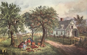 美国家园 - 秋天，酒吧。 1869年，Currier＆Ives 作者 美国学校