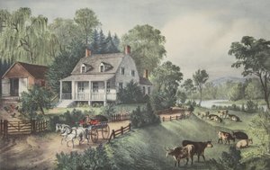 美国家园 - 夏天，酒吧。 1868年，Currier＆Ives 作者 美国学校