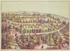 鸟瞰弗农山，1859年 作者 美国学校