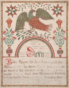 Elisabeth Lindaman的出生和洗礼证书，第1820页（墨水和纸上写着）