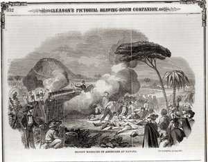 1851年9月美国人在哈瓦那发生血腥大屠杀，来自“格里森的画报画室伴侣” 作者 美国学校