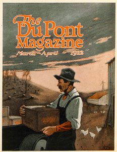 镗床和爆炸物双辅助器，杜邦杂志的封面，1922年3月至4月 作者 美国学校