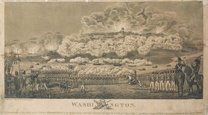 1814年8月24日英国人焚烧华盛顿，由I. Ryland出版 作者 美国学校