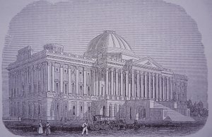 美国华盛顿特区国会大厦，约 1848 年（雕刻） 作者 美国学校