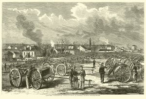 1863年11月在Thomass总部门前捕获的同盟大炮 作者 美国学校