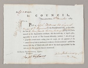 1783年11月13日检查约瑟夫·威廉姆斯的三镑和十三先令 作者 美国学校