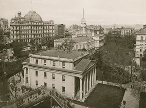 纽约市政厅公园（照相凹版） 作者 美国学校