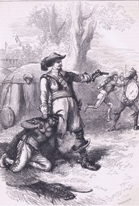 阿瑟顿上校和印第安人1661年，插图来自卡塞尔的《美国历史》，由Petter & Galpin出版，约1890年（石印）。 作者 美国学校