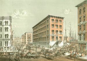 克拉克和南水街的角落，来自芝加哥画报，由James W. Sheahan撰写的文学描述，由芝加哥Jevne＆Almini出版，1866-67 作者 美国学校