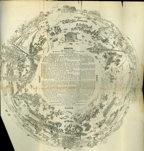 Cyclorama折叠出详细描述大叛乱历史的地图，c.1870
