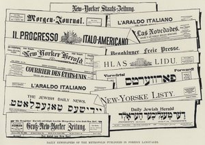 Daily Newspapers of the Metropolis published in Foreign Languages (litho) 作者 美国学校