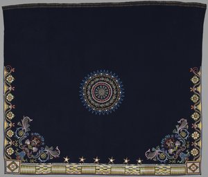 Dance Blanket，Anishinabe，达科他州，约 1840-50 年（羊毛、丝绸和珠子） 作者 美国学校