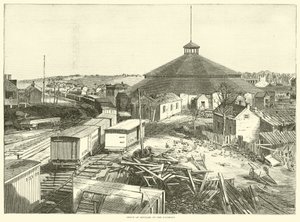 铁路上的物资仓库，1863年10月 作者 美国学校