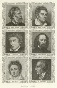 英国诗人，Robert Browning，Robert Southey，John Keats，Alfred Tennyson，PB Shelley，William Wordsworth 作者 美国学校