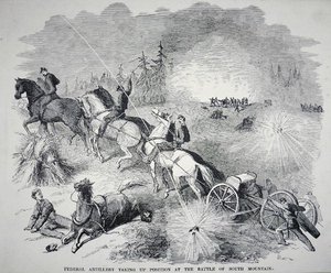 1862年9月，联邦炮兵在南山战役中就位（雕版画）。 作者 美国学校