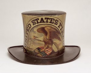 Firemans巡游帽由David Bustill Bowser绘制，1850年（皮革） 作者 美国学校
