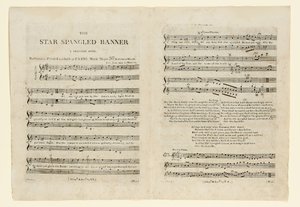 “ The Star Spangled Banner。A Pariotic”的乐谱第一版 作者 美国学校