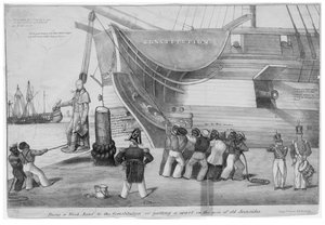 将块头固定在宪法上，或者将疣放在旧Ironsides的鼻子上，1832年 作者 美国学校