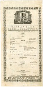 1844年5月23日富兰克林之家菜单（1844年）（刻有菜单） 作者 美国学校
