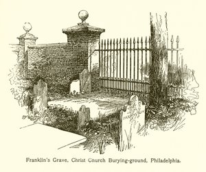 Franklins Grave，Christ Church Burying-ground，费城 作者 美国学校