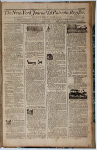 1793年8月21日，纽约期刊和爱国者登记册的头版 作者 美国学校