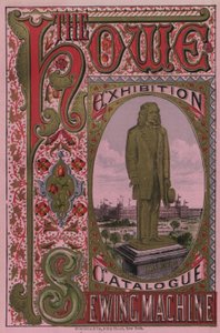 豪威缝纫机展览目录的封面，1876年 作者 美国学校