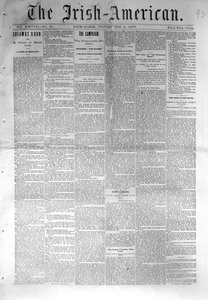 爱尔兰裔美国人的头版，于1876年11月4日在纽约出版（新闻纸） 作者 美国学校