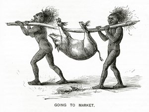 去市场，插图来自Appletons Journal，1872年5月4日 作者 美国学校