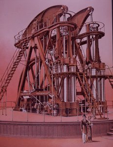 费城展览会上的大科利斯蒸汽机 作者 美国学校
