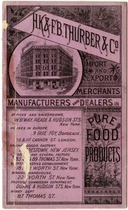HK＆FB Thurber＆Co。贸易手册，正面（雕刻小册子） 作者 美国学校