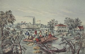 高水位在密西西比州，酒吧。 1868年，Currier＆Ives 作者 美国学校