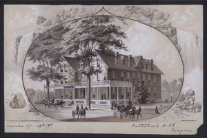 卡尔特巴赫酒店，美国纽约尼亚加拉，约 1897 年（石版画） 作者 美国学校