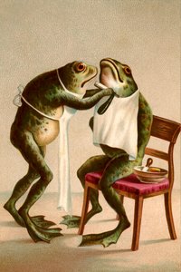 青蛙刮胡子的幽默插图 作者 美国学校