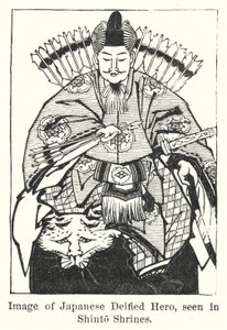 日本的神化英雄形象，见于神道教神社（雕刻）。 作者 美国学校